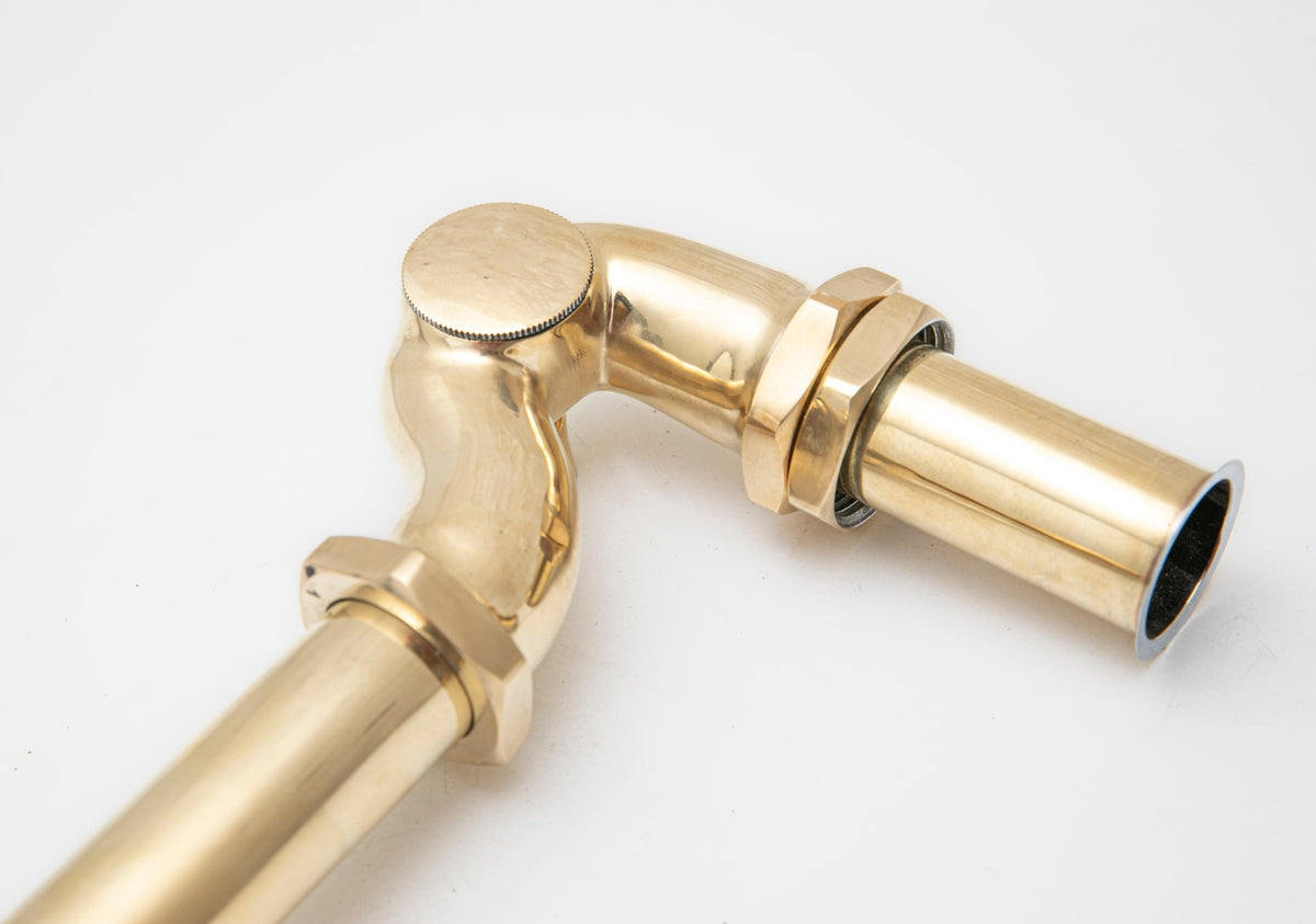 Solid Unlacquered Brass S - trap , Brass Water Trap - handcrafted luxury Hardware and Drains for kitchen and bathroom interiors by Brooklyn Brass