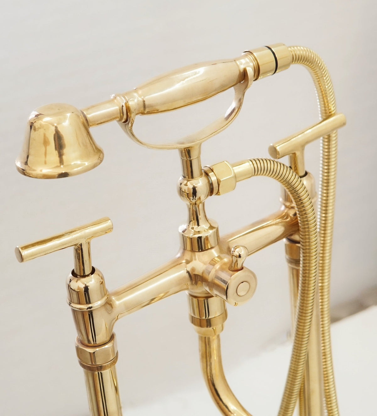 The Classic English Style Telephone Tub Filler, Brass Freestanding Filler - handcrafted luxury Showers for kitchen and bathroom interiors by Brooklyn Brass