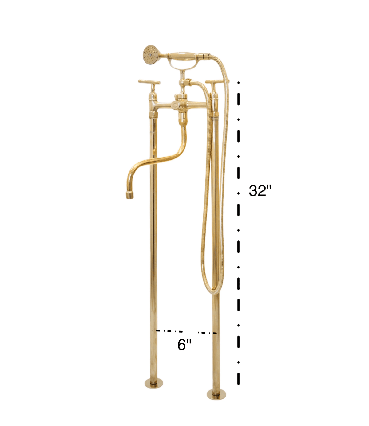 The Classic English Style Telephone Tub Filler, Brass Freestanding Filler - handcrafted luxury Showers for kitchen and bathroom interiors by Brooklyn Brass
