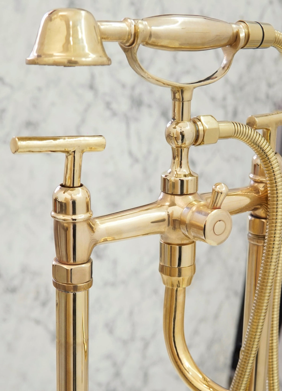 The Classic English Style Telephone Tub Filler, Brass Freestanding Filler - handcrafted luxury Showers for kitchen and bathroom interiors by Brooklyn Brass