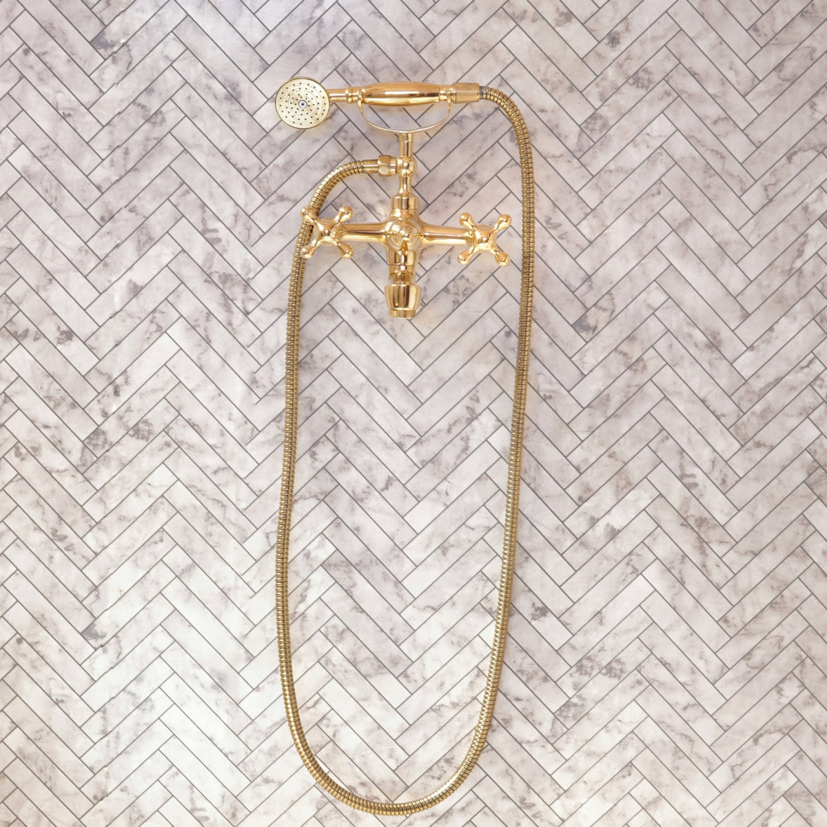 Unlacquered Brass Bath Tub Filler, Brass Wall mounted Tub Filler - handcrafted luxury Showers for kitchen and bathroom interiors by Brooklyn Brass