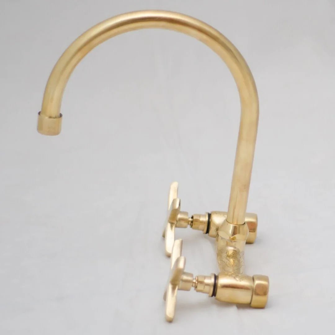 Unlacquered Brass Bathroom Faucet - Bathroom Sink Faucet - handcrafted luxury Bathroom Faucets for kitchen and bathroom interiors by Brooklyn Brass
