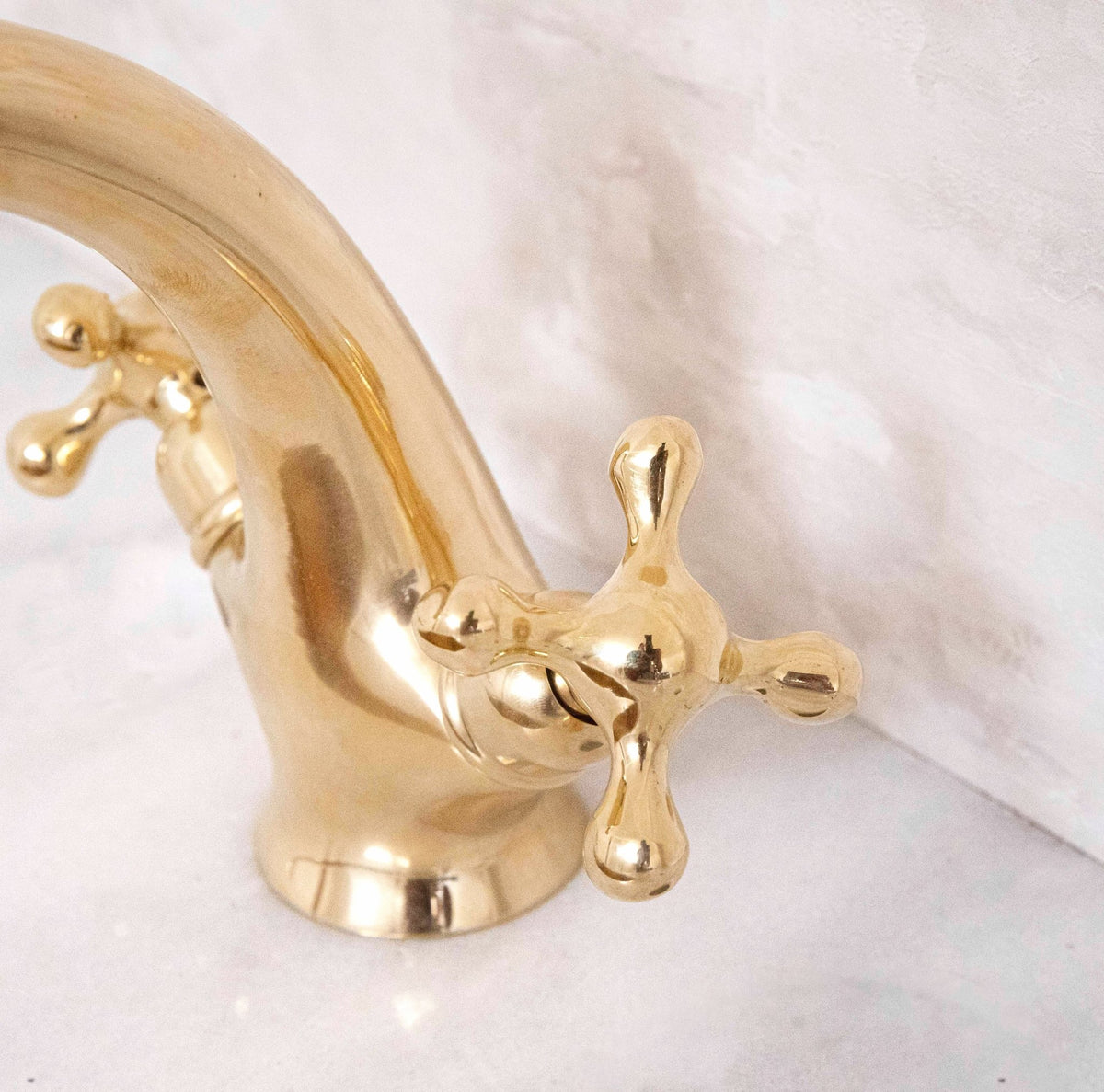 Unlacquered Brass Bathroom Vanity Faucet - handcrafted luxury Bathroom Faucets for kitchen and bathroom interiors by Brooklyn Brass