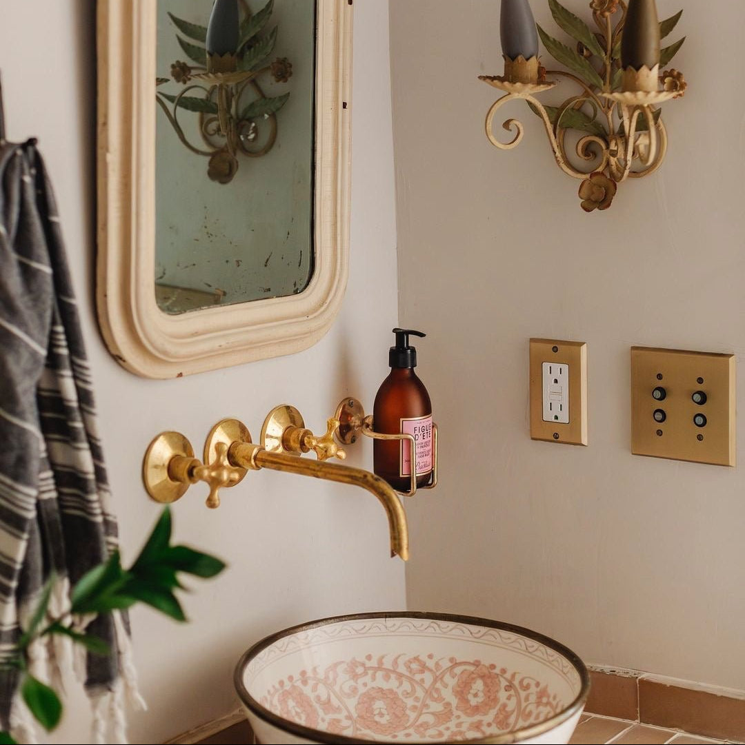 Unlacquered Brass Handcrafted Wall Mounted Faucet, Snake Style - handcrafted luxury Bathroom Faucets for kitchen and bathroom interiors by Brooklyn Brass