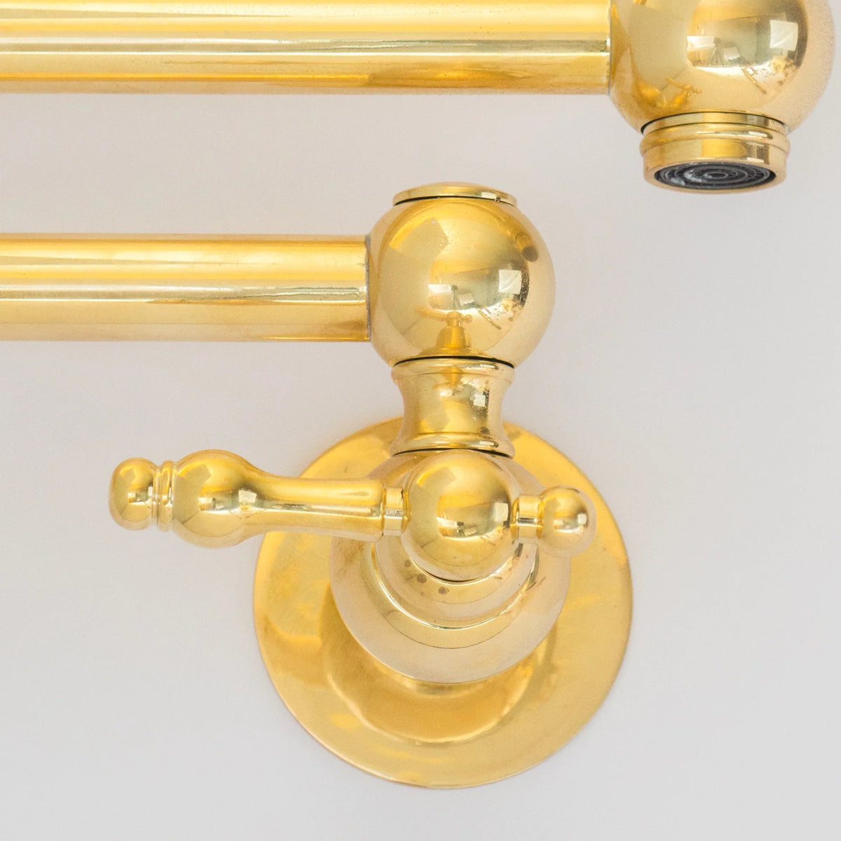 Unlacquered Brass Pot Filler Kitchen Faucet, Stove Pot, Wall Mount Pot Filler - handcrafted luxury Kitchen Faucets for kitchen and bathroom interiors by Brooklyn Brass