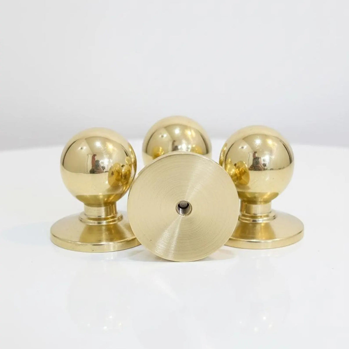 Unlacquered Brass Round Cabinet Knobs – Solid Brass Drawer Knobs - handcrafted luxury Hardware and Drains for kitchen and bathroom interiors by Brooklyn Brass