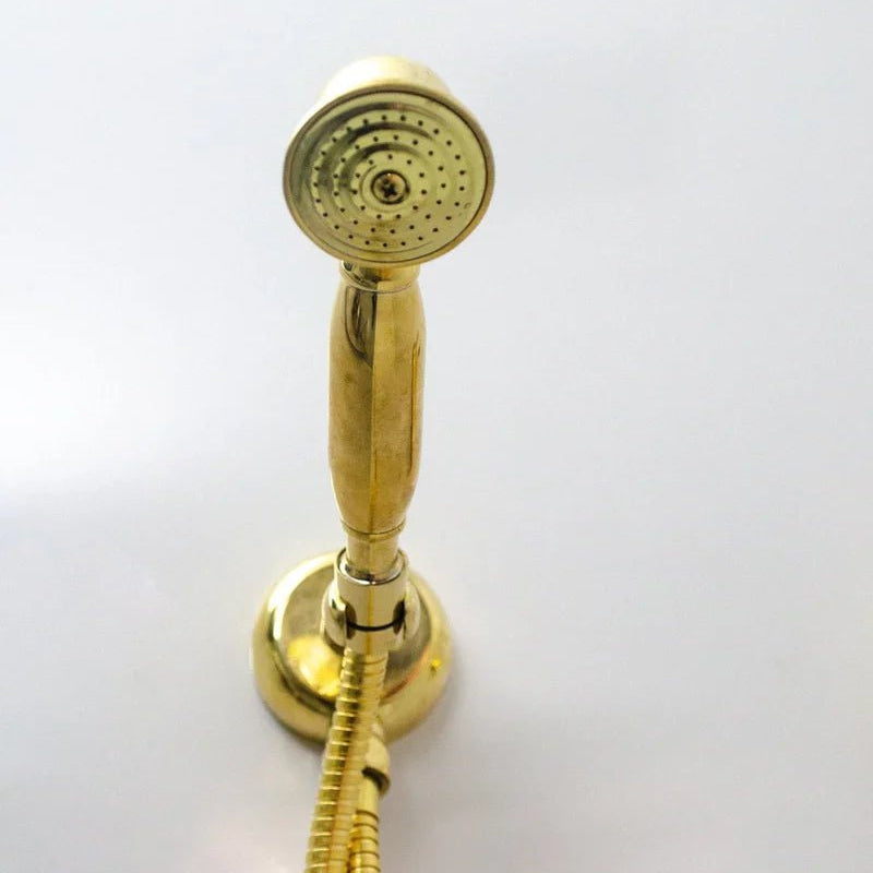 Unlacquered Brass Shower – Rain Shower Set - handcrafted luxury Shower Systems for kitchen and bathroom interiors by Brooklyn Brass