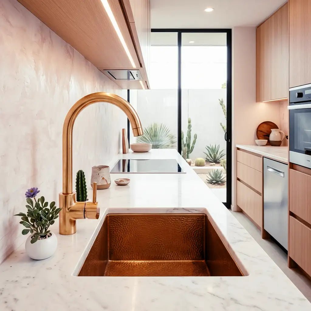 Unlacquered Brass Single Hole Basin Faucet, Brass Mixer Tap, Bar Prep faucet - handcrafted luxury Kitchen Faucets for kitchen and bathroom interiors by Brooklyn Brass