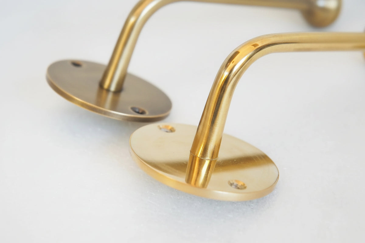 Unlacquered Brass Toilet Paper Holder - handcrafted luxury Hardware and Drains for kitchen and bathroom interiors by Brooklyn Brass