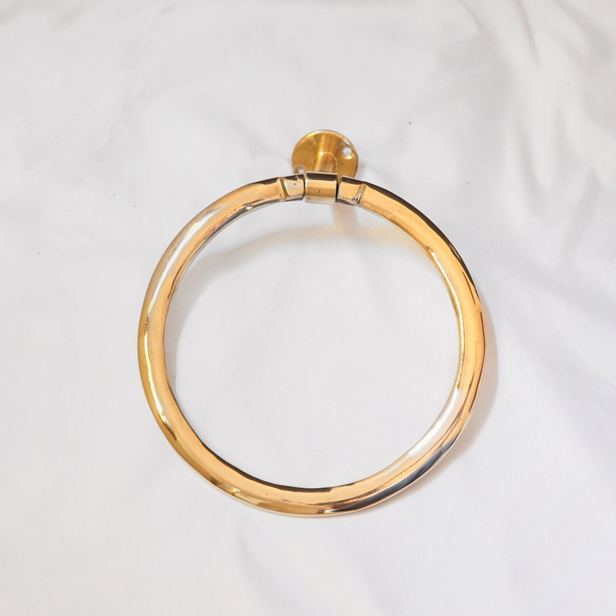 Unlacquered Brass Towel Holder - handcrafted luxury Hardware and Drains for kitchen and bathroom interiors by Brooklyn Brass
