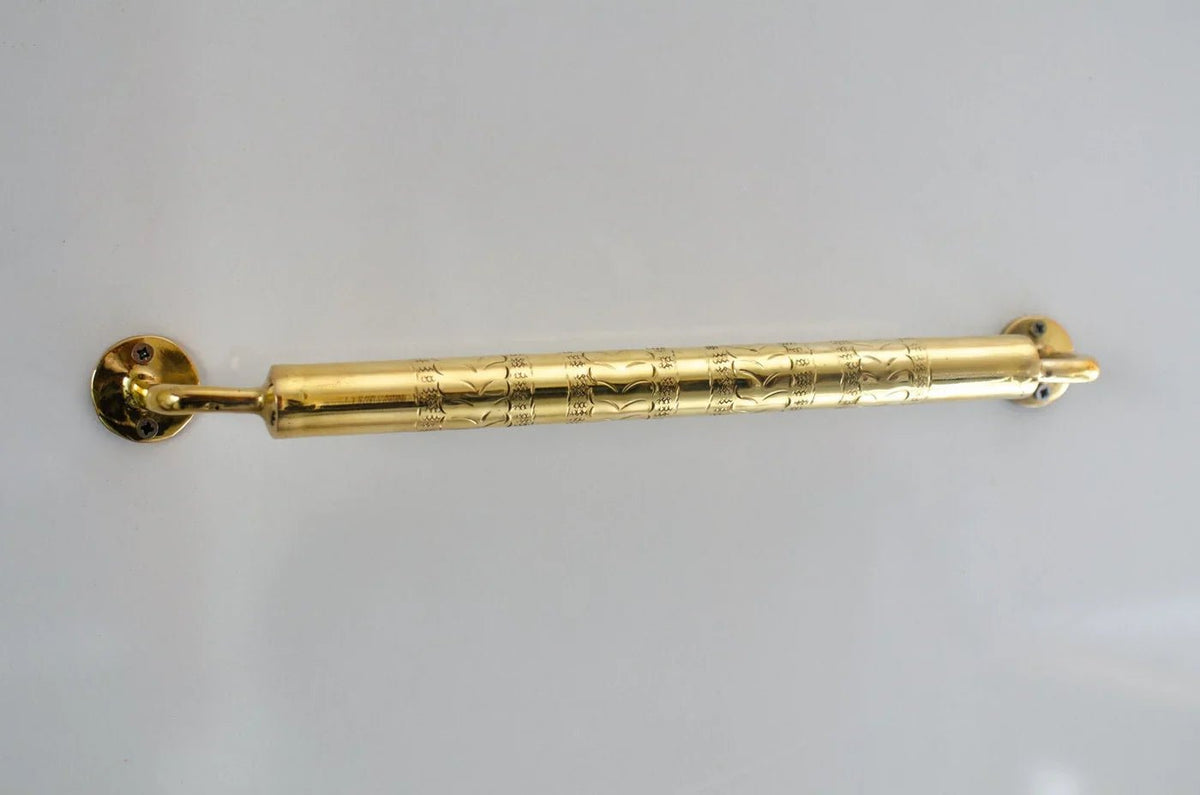 Unlacquered Brass Towel Rail - Bathroom Towel Holder - handcrafted luxury Hardware and Drains for kitchen and bathroom interiors by Brooklyn Brass