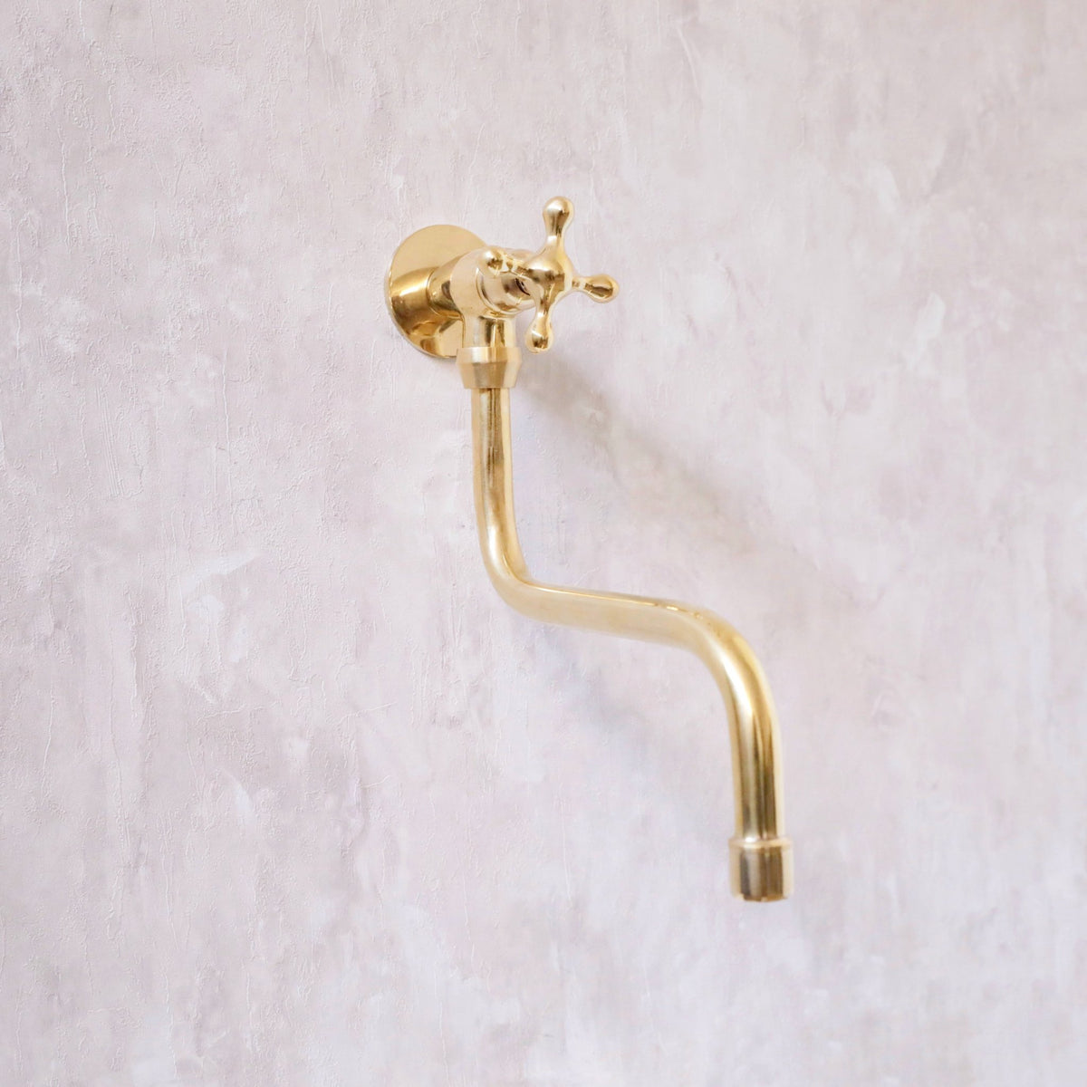 Unlacquered Solid Brass Pot Filler Faucet - Wall Mounted Kitchen Stove Pot - handcrafted luxury Kitchen Faucets for kitchen and bathroom interiors by Brooklyn Brass