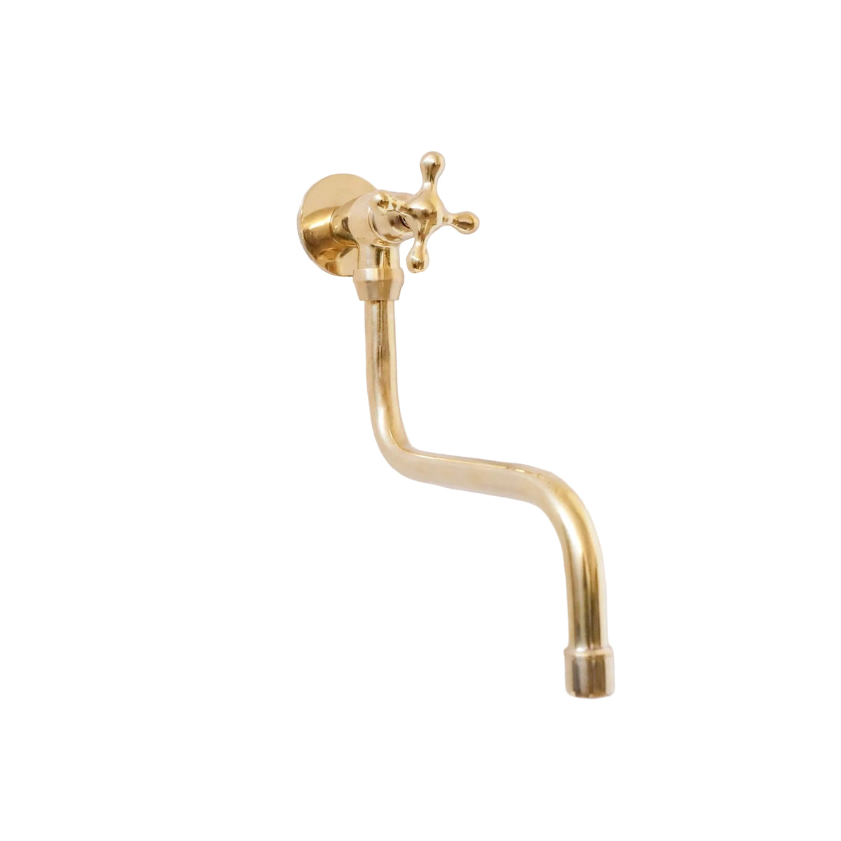Unlacquered Solid Brass Pot Filler Faucet - Wall Mounted Kitchen Stove Pot - handcrafted luxury Kitchen Faucets for kitchen and bathroom interiors by Brooklyn Brass