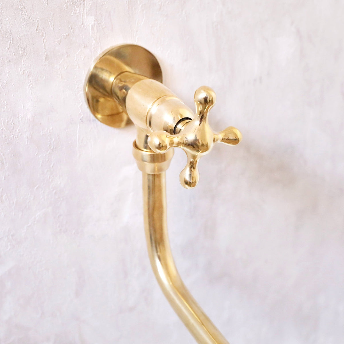 Unlacquered Solid Brass Pot Filler Faucet - Wall Mounted Kitchen Stove Pot - handcrafted luxury Kitchen Faucets for kitchen and bathroom interiors by Brooklyn Brass
