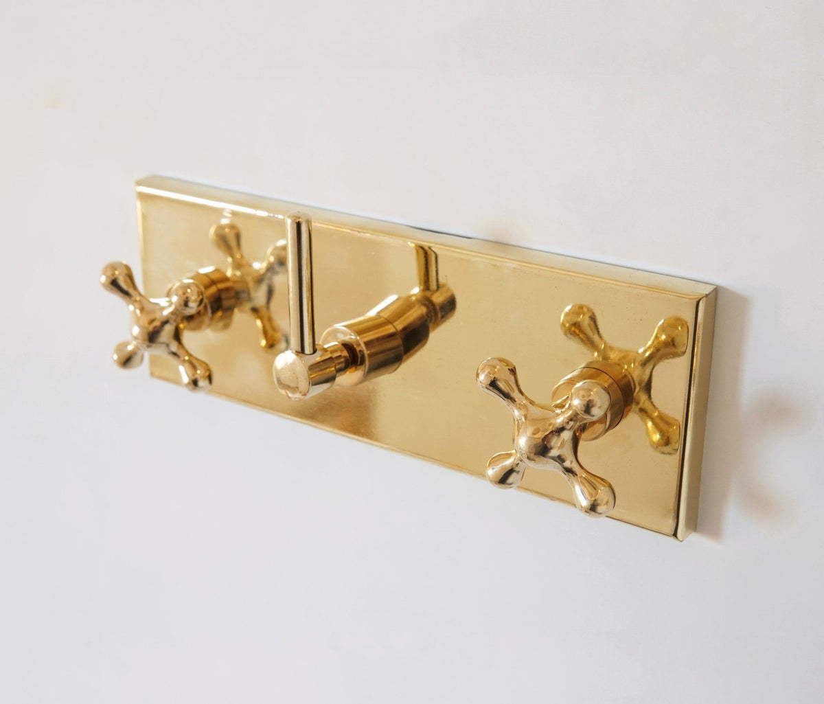 Unlacquered Solid Brass Shower System, Rainfall And Handheld Shower Set - handcrafted luxury Showers for kitchen and bathroom interiors by Brooklyn Brass