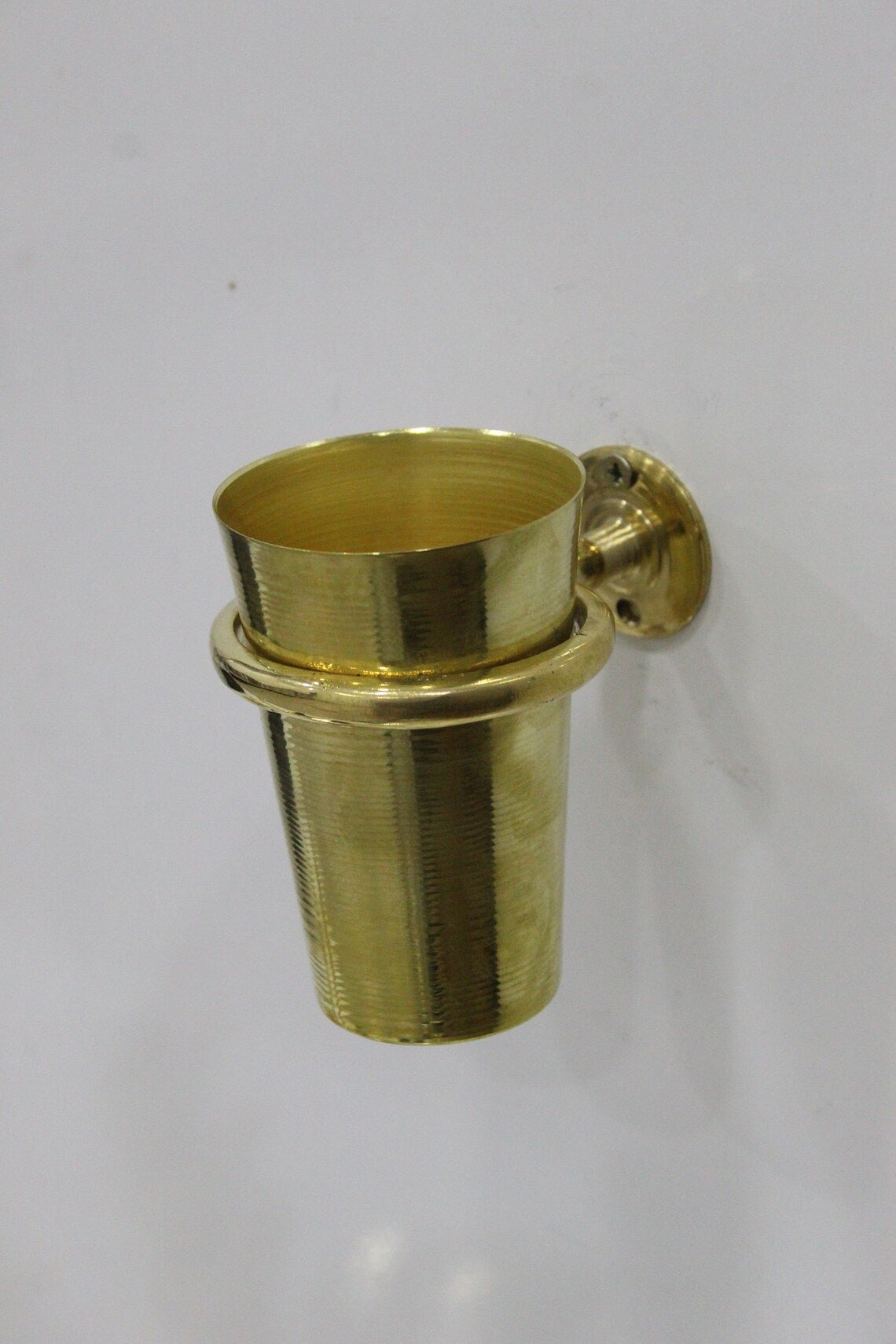 Unlacquered Solid Brass Tooth Brush Holder - handcrafted luxury Hardware and Drains for kitchen and bathroom interiors by Brooklyn Brass