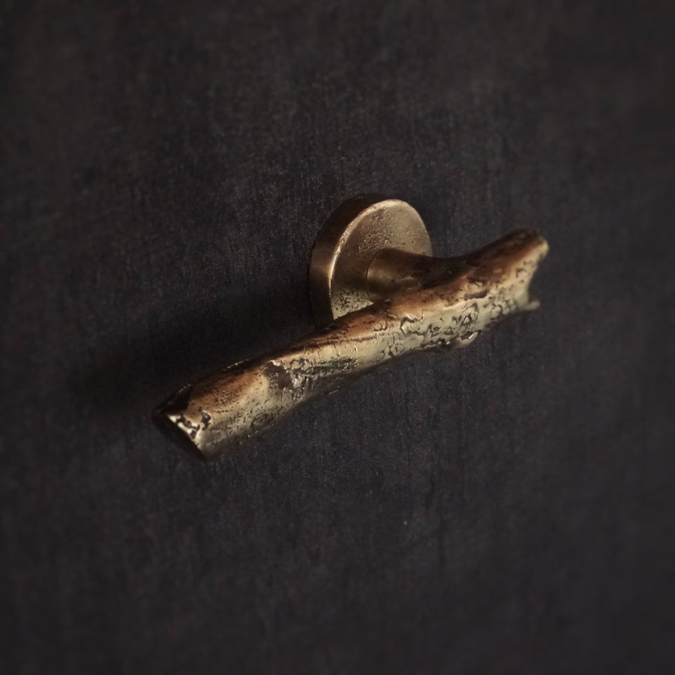Vintage Brass Door Handle, Tree Branch Design - handcrafted luxury Hardware and Drains for kitchen and bathroom interiors by Brooklyn Brass