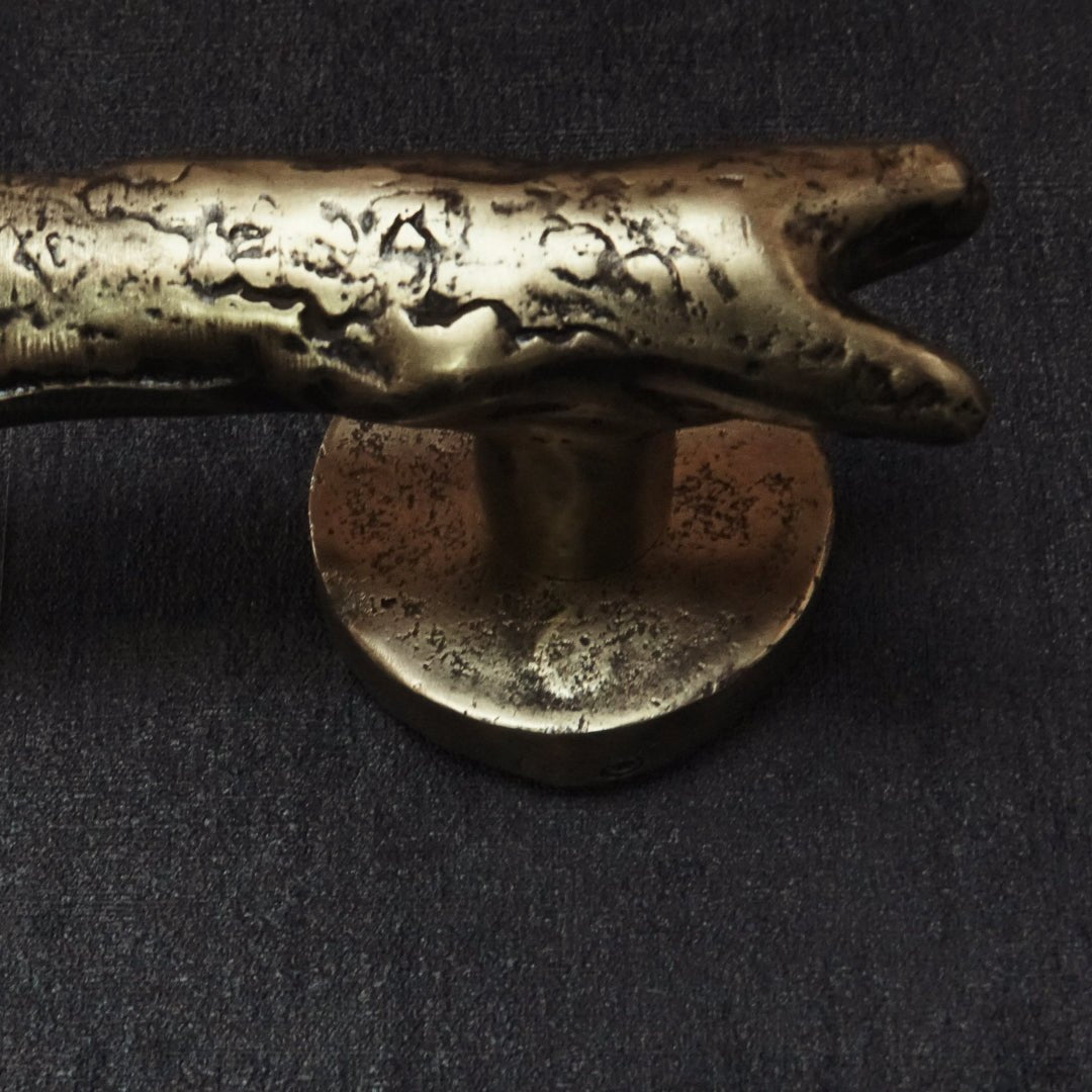 Vintage Brass Door Handle, Tree Branch Design - handcrafted luxury Hardware and Drains for kitchen and bathroom interiors by Brooklyn Brass
