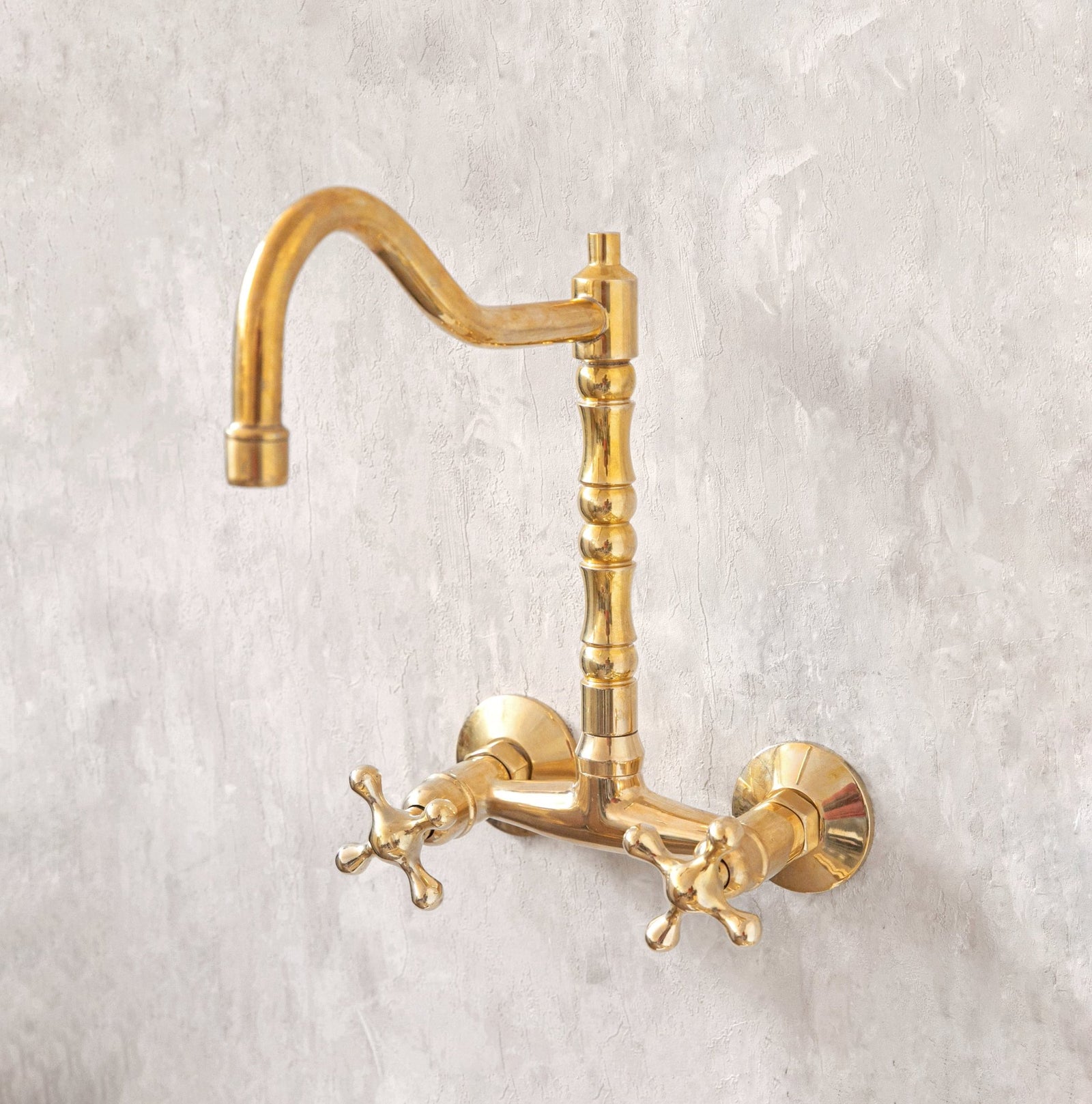 Wall Mounted Brass Antique Faucet for Bathroom and Kitchen - handcrafted luxury Kitchen Faucets for kitchen and bathroom interiors by Brooklyn Brass