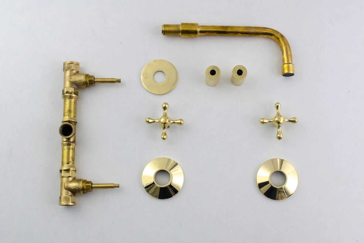 Wall Mounted Tub Filler - Bath Tub Filler ISH13 - handcrafted luxury Shower Systems for kitchen and bathroom interiors by Brooklyn Brass