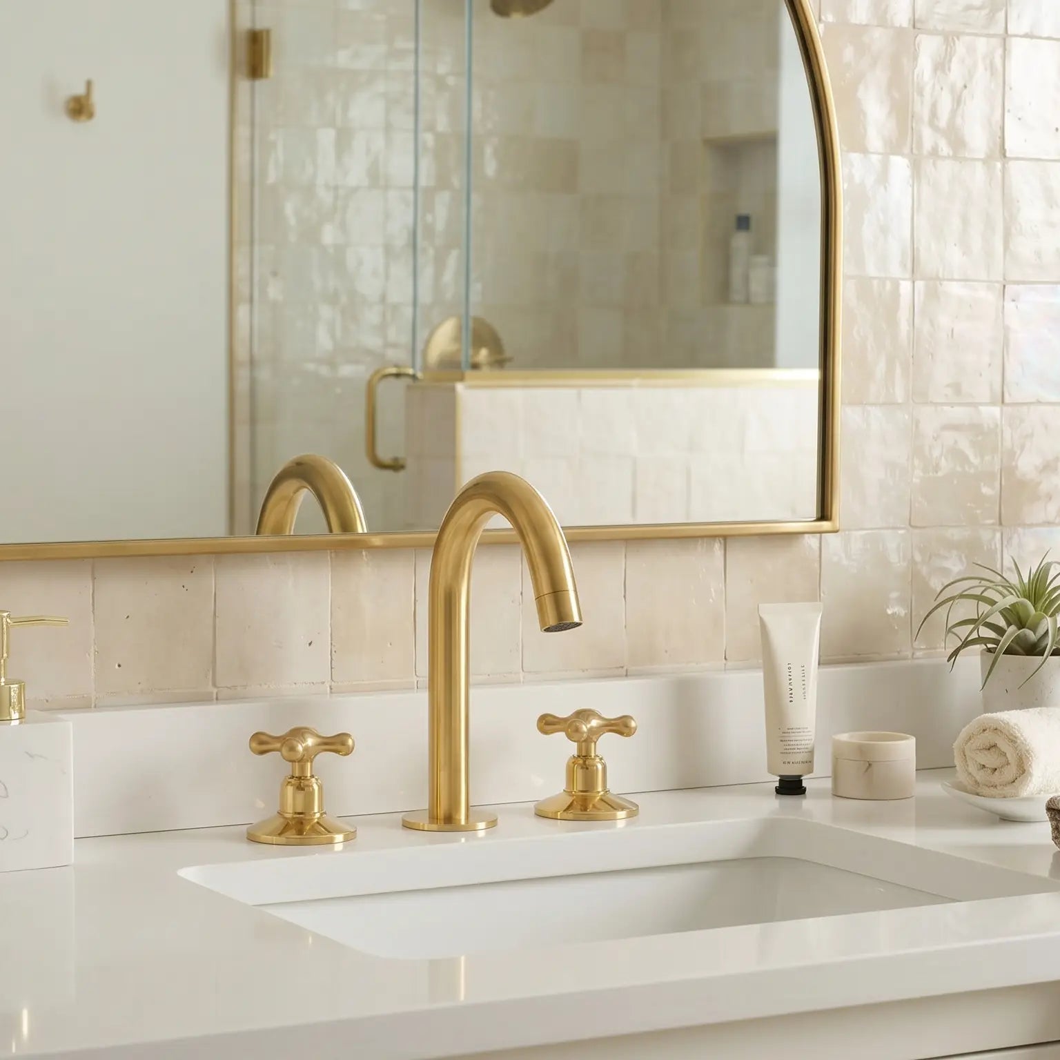 Widespread 3 Holes Solid Brass Faucet, Antique Brass Kitchen Deck Mounted Faucet - handcrafted luxury Kitchen Faucets for kitchen and bathroom interiors by Brooklyn Brass