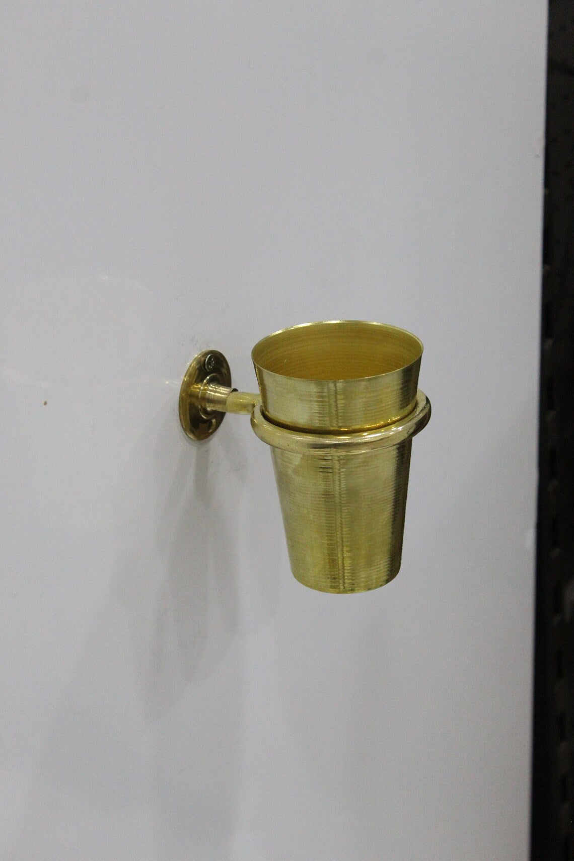 Unlacquered Solid Brass Tooth Brush Holder