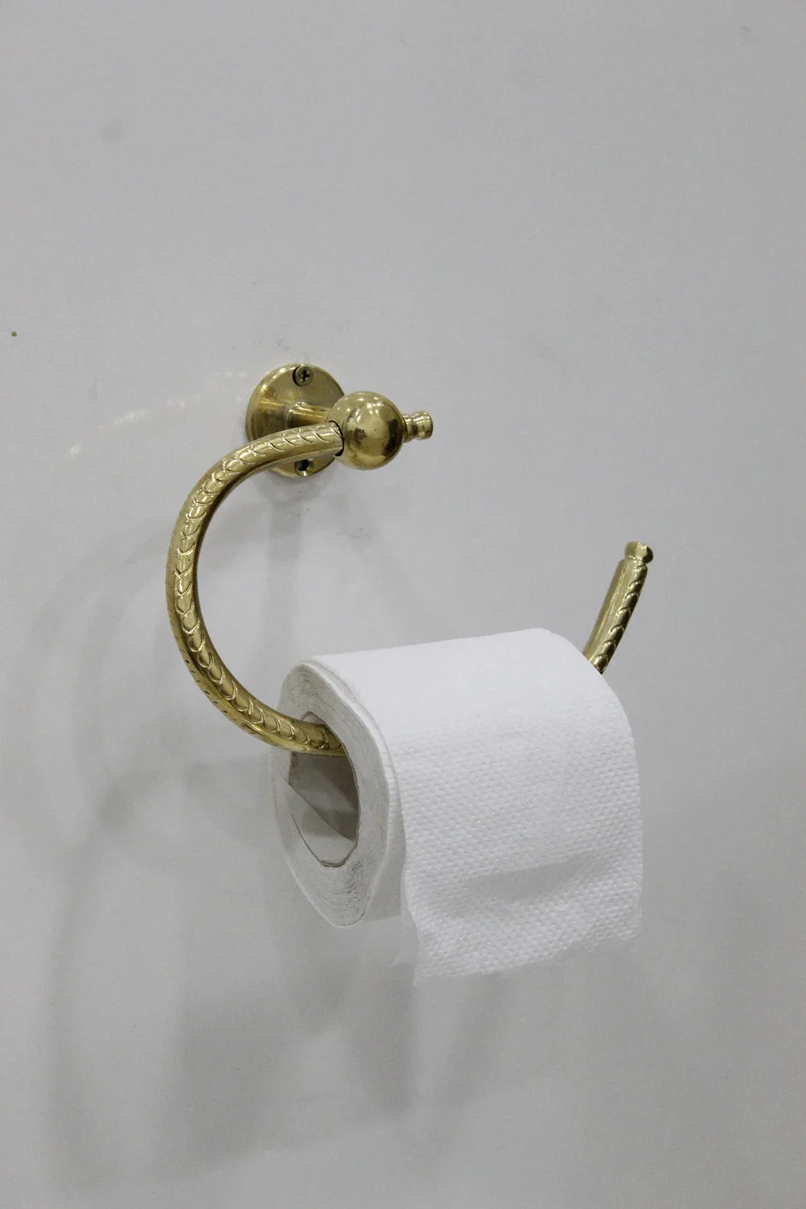 Unlacquered Solid Brass Toilet Paper Holder