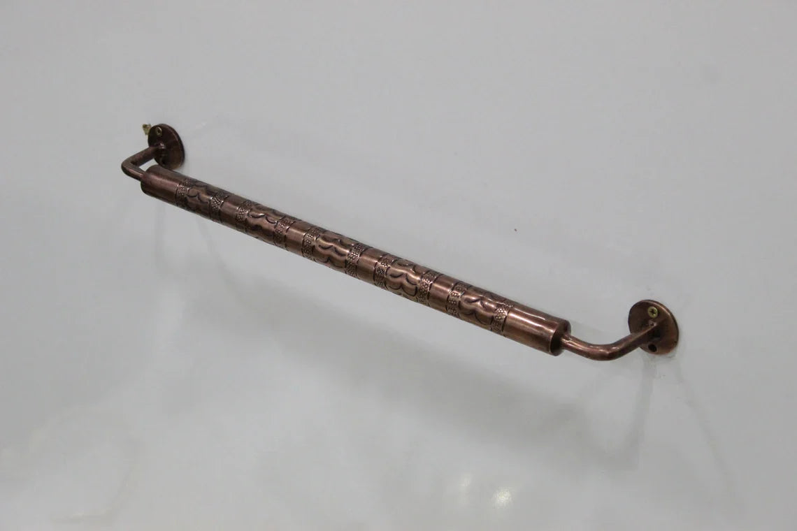 Solid Aged Copper Bathroom Towel Bar