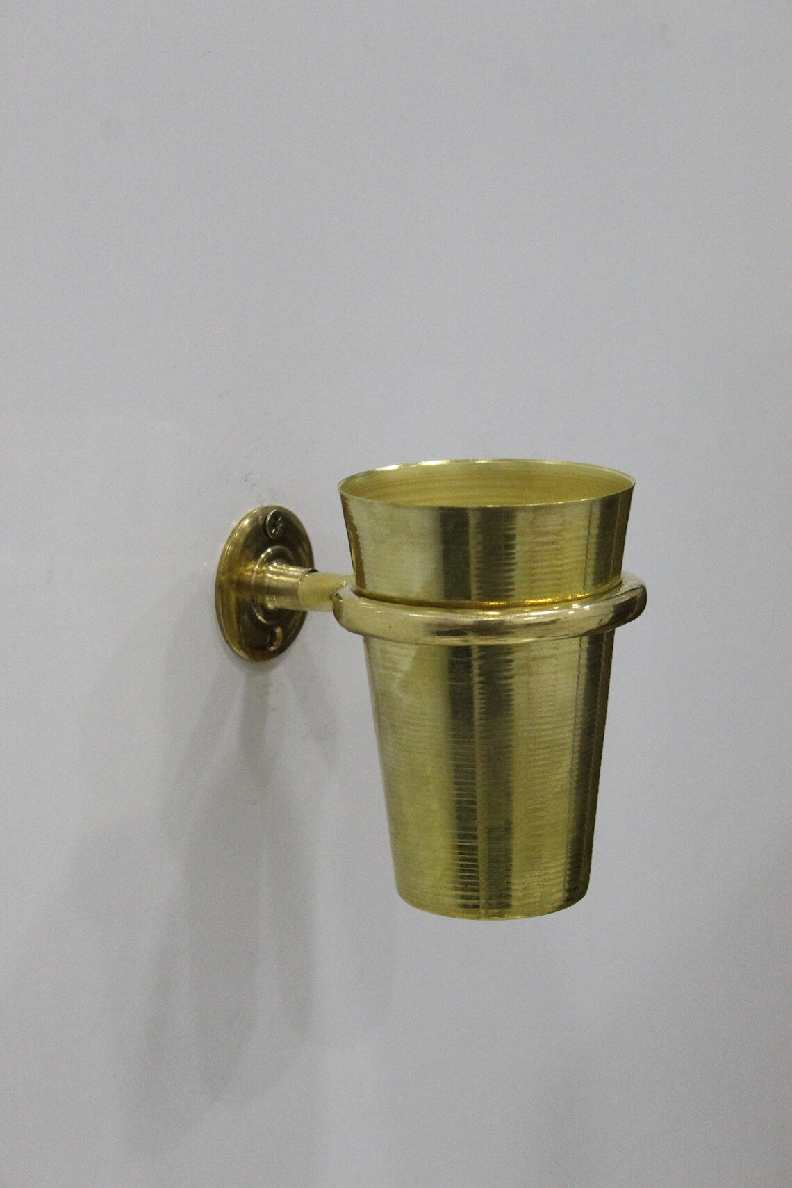 Unlacquered Solid Brass Tooth Brush Holder