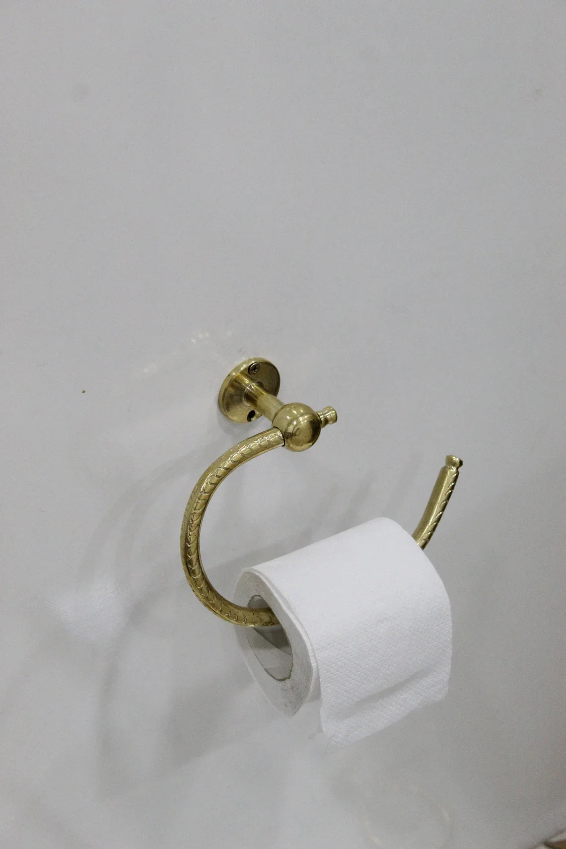 Unlacquered Solid Brass Toilet Paper Holder