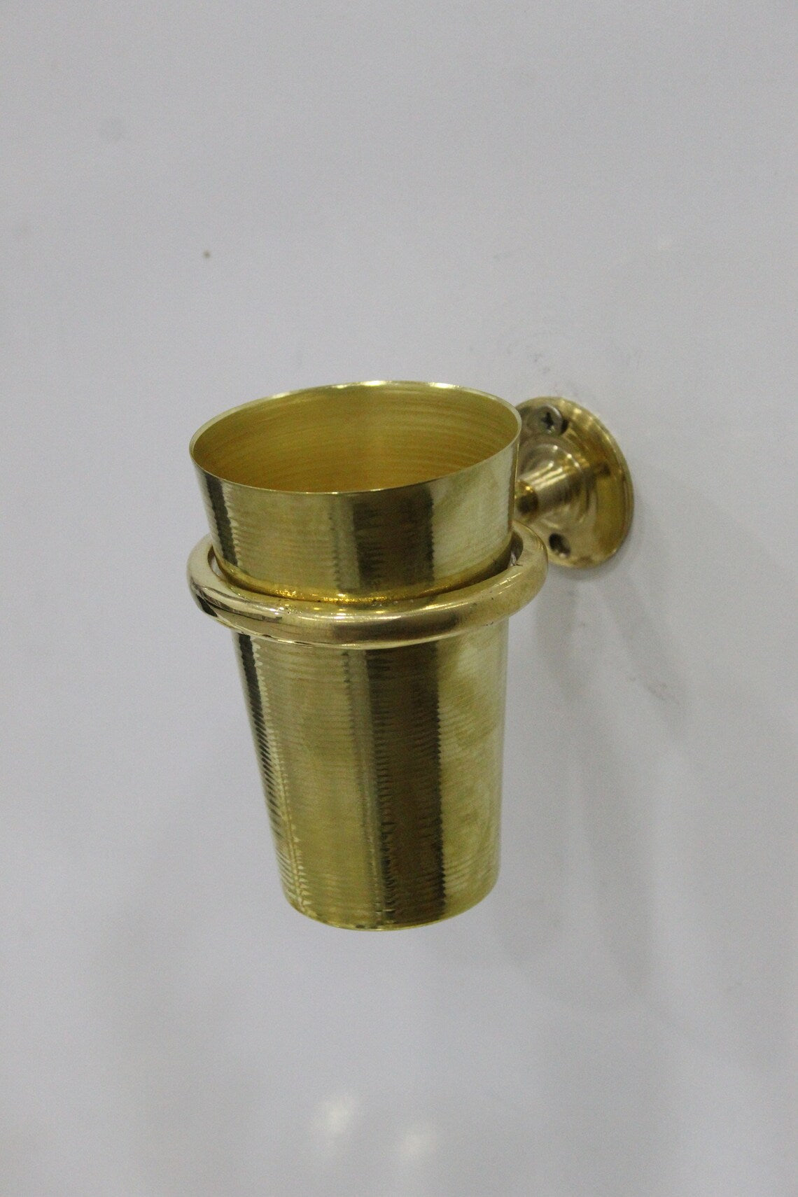 Unlacquered Solid Brass Tooth Brush Holder