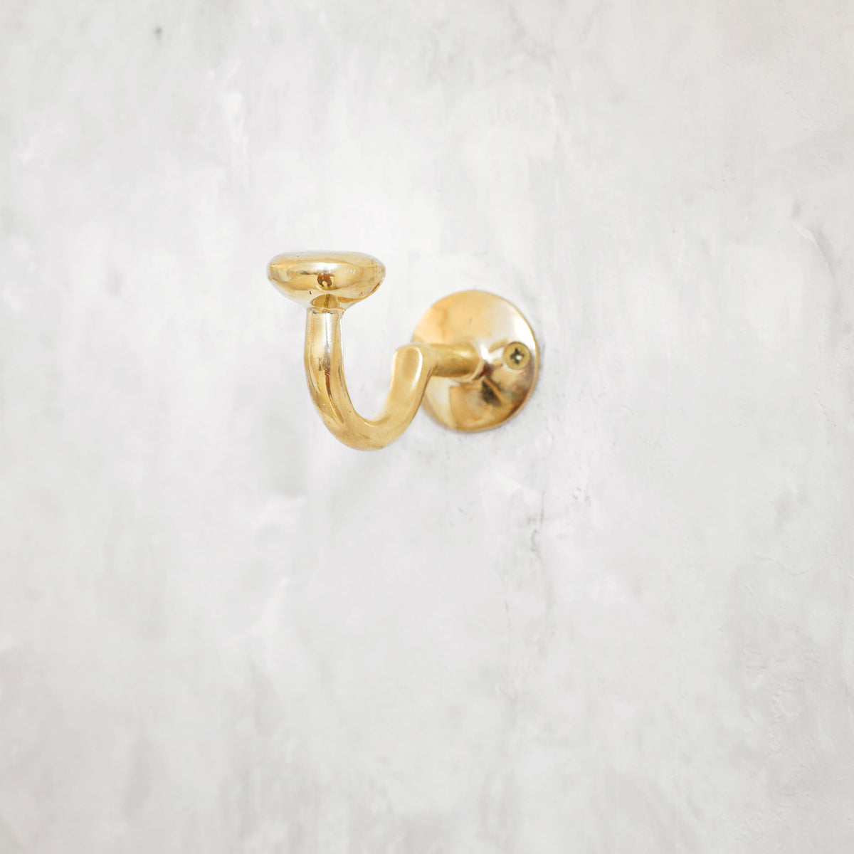 Unlacquered Solid Brass Curved Hook