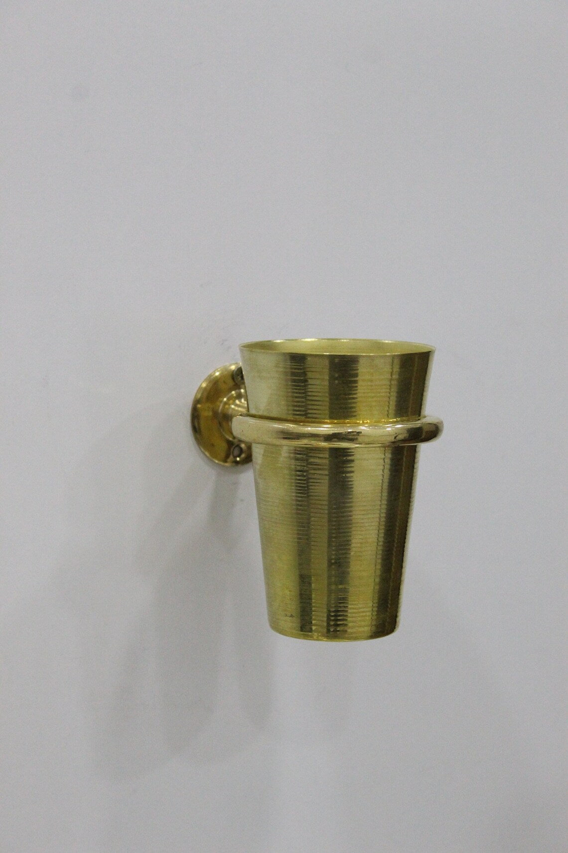 Unlacquered Solid Brass Tooth Brush Holder