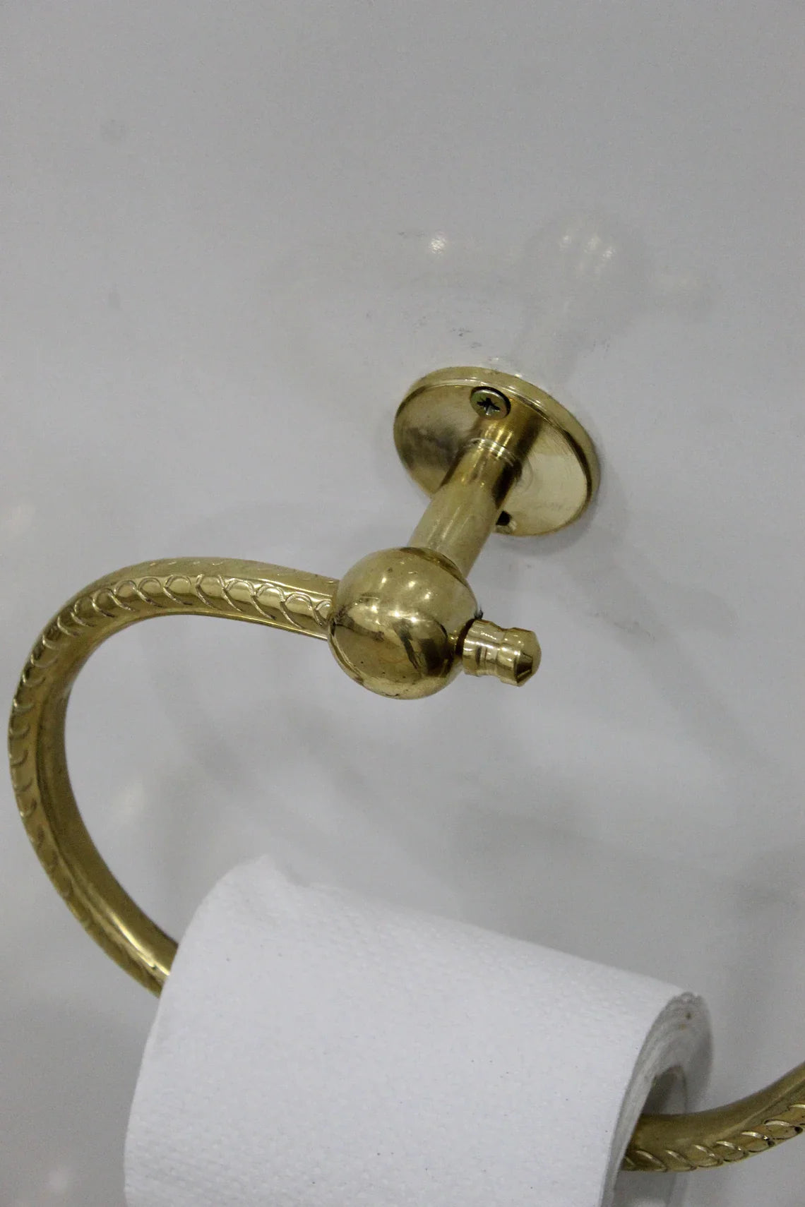 Unlacquered Solid Brass Toilet Paper Holder