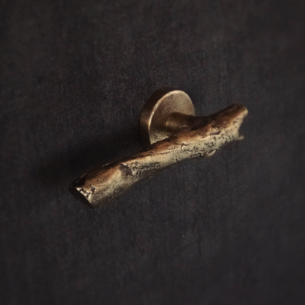 Vintage Brass Door Handle, Tree Branch Design