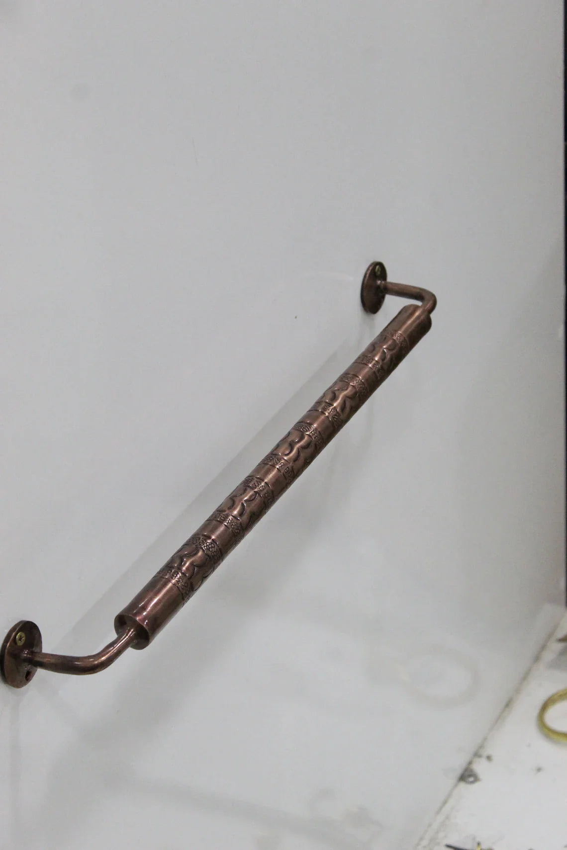Solid Aged Copper Bathroom Towel Bar