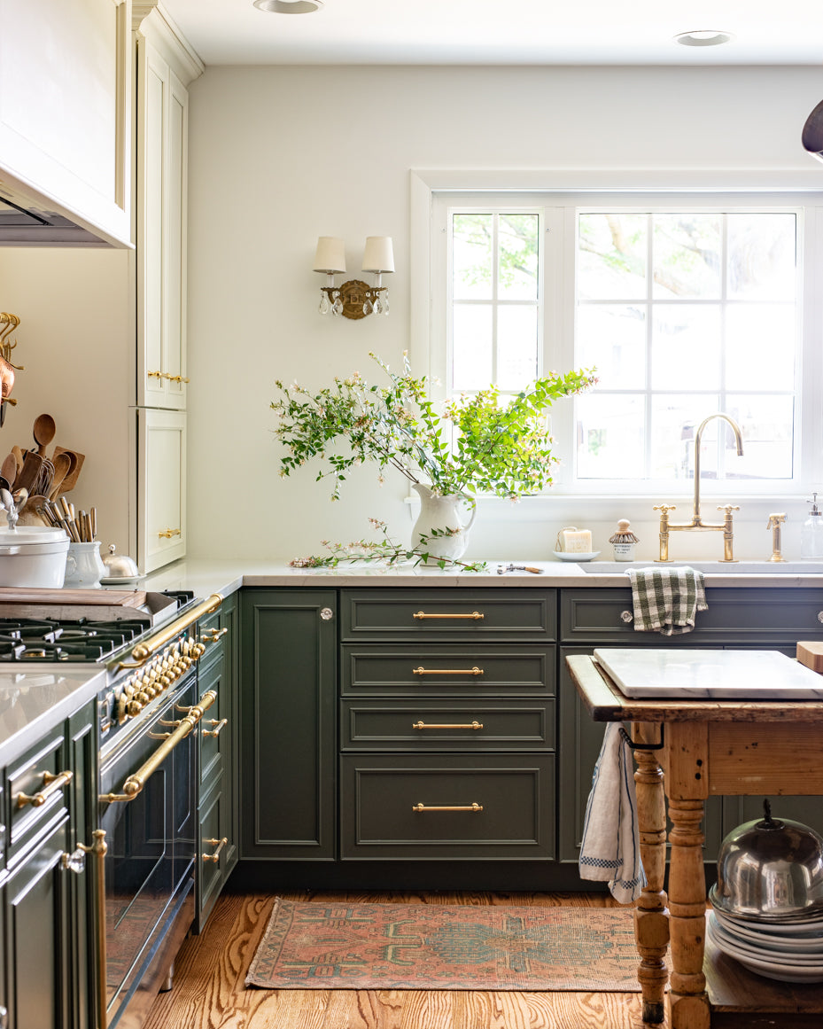 Unlacquered Brass Bridge Faucet, Antique Brass Kitchen Tap