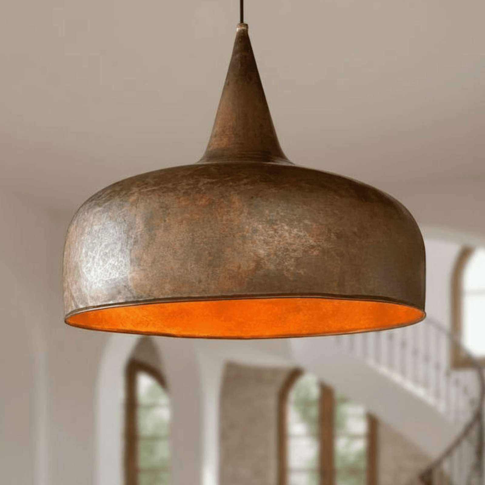 Aged Copper Dome Pendant – Vintage Ceiling Light for Kitchen Interiors - handcrafted luxury for kitchen and bathroom interiors by Brooklyn Brass