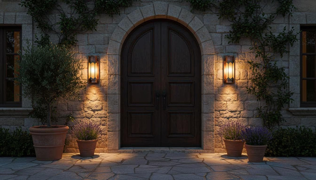 Aged Copper Wall Lantern – Farmhouse Outdoor Porch Sconce - handcrafted luxury for kitchen and bathroom interiors by Brooklyn Brass