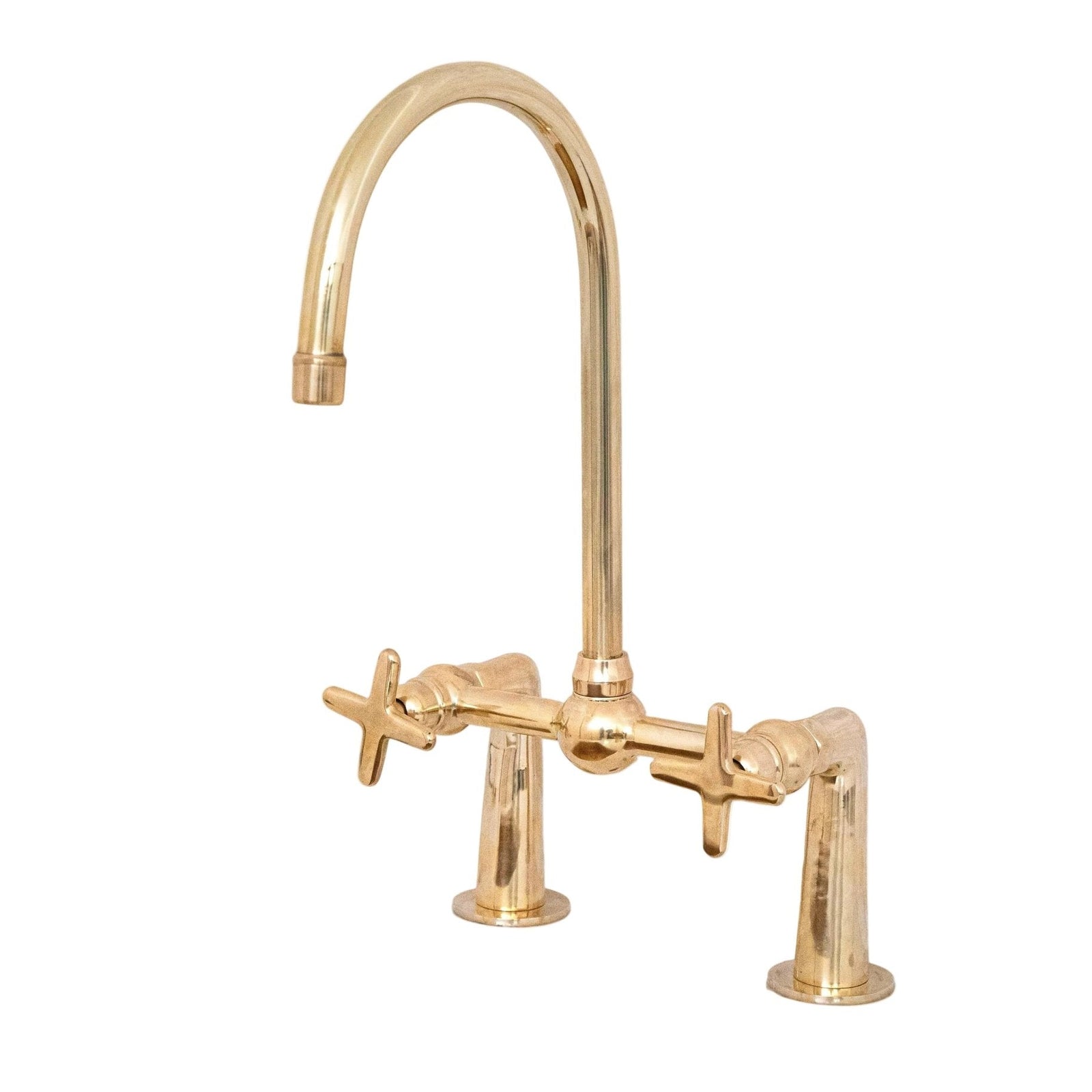 Antique Brass Bridge Kitchen Faucet - Classic Solid Brass Tap - handcrafted luxury Kitchen Faucets for kitchen and bathroom interiors by Brooklyn Brass