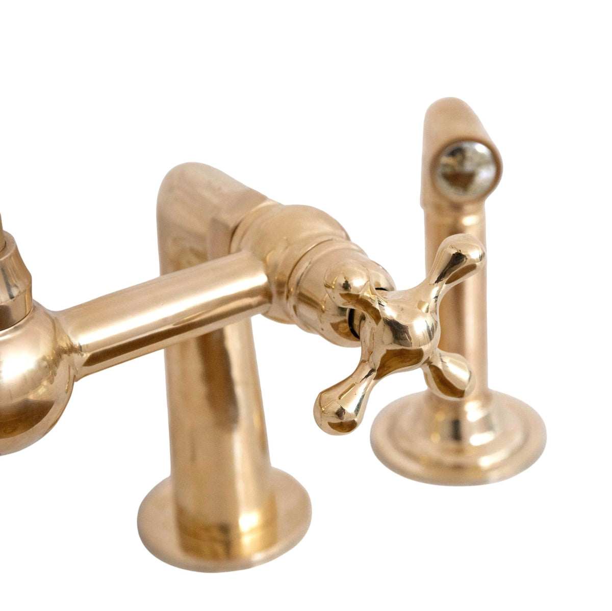 Antique Brass Bridge Kitchen Faucet - Classic Solid Brass Tap - handcrafted luxury Kitchen Faucets for kitchen and bathroom interiors by Brooklyn Brass