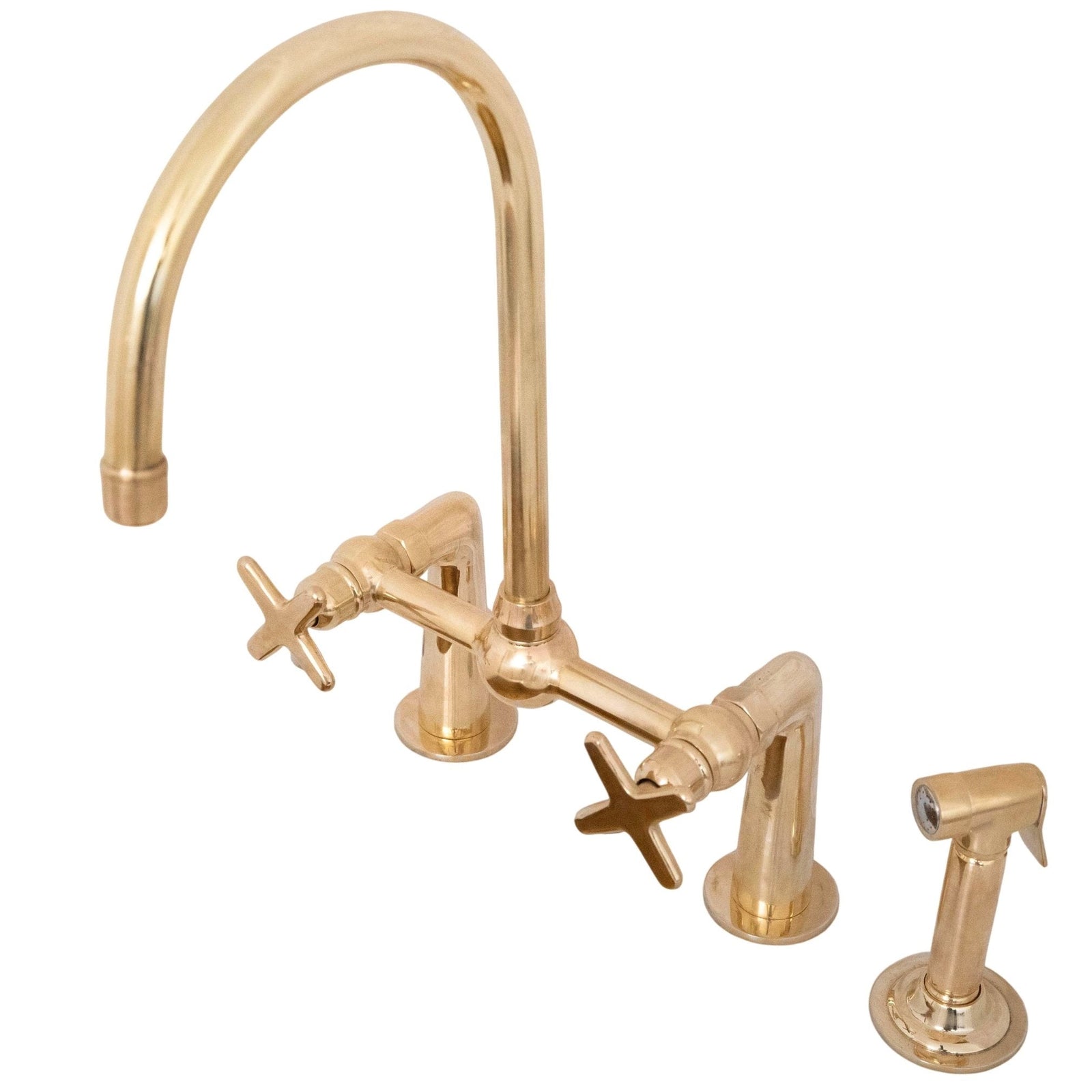 Antique Brass Bridge Kitchen Faucet - Classic Solid Brass Tap - handcrafted luxury Kitchen Faucets for kitchen and bathroom interiors by Brooklyn Brass