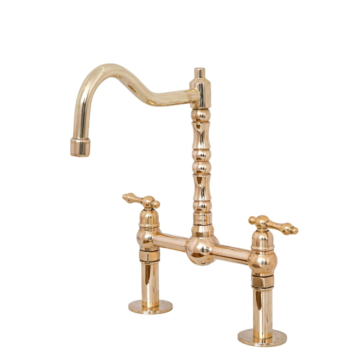 Antique Brass Bridge Kitchen Faucet - Solid Brass Vintage Tap - handcrafted luxury Kitchen Faucets for kitchen and bathroom interiors by Brooklyn Brass
