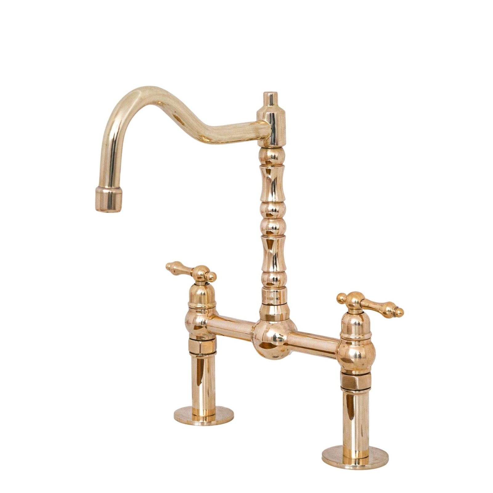 Antique Brass Bridge Kitchen Faucet - Solid Brass Vintage Tap - handcrafted luxury Kitchen Faucets for kitchen and bathroom interiors by Brooklyn Brass
