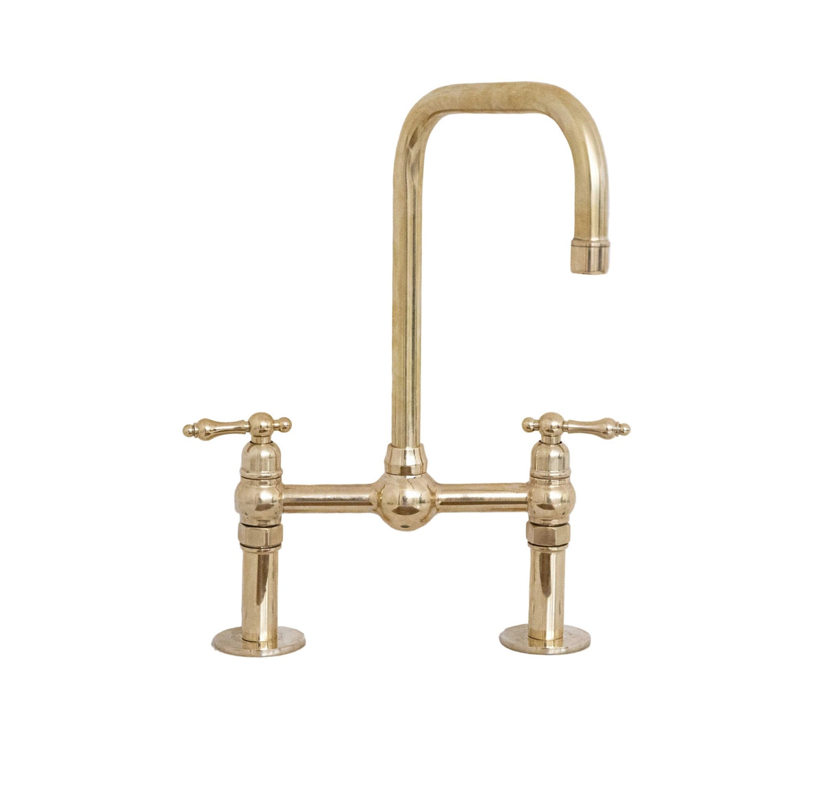 Antique Brass Kitchen Bridge Faucet - handcrafted luxury Kitchen Faucets for kitchen and bathroom interiors by Brooklyn Brass