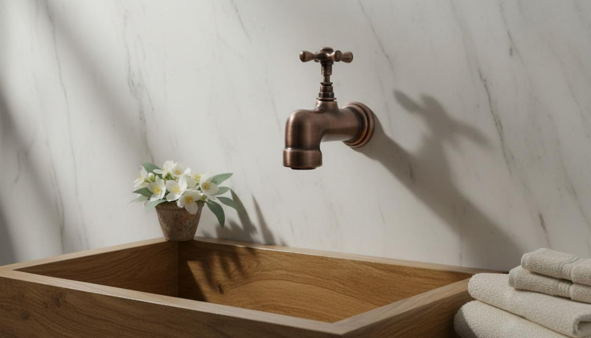 Antique Copper Wall - Mounted Faucet – Oil - Rubbed Bronze, Old World Garden Tap - handcrafted luxury for kitchen and bathroom interiors by Brooklyn Brass