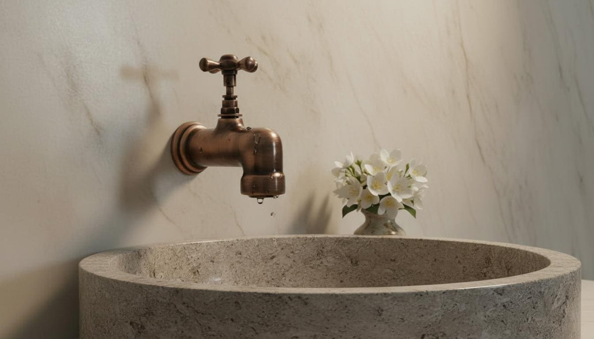 Antique Copper Wall - Mounted Faucet – Oil - Rubbed Bronze, Old World Garden Tap - handcrafted luxury for kitchen and bathroom interiors by Brooklyn Brass