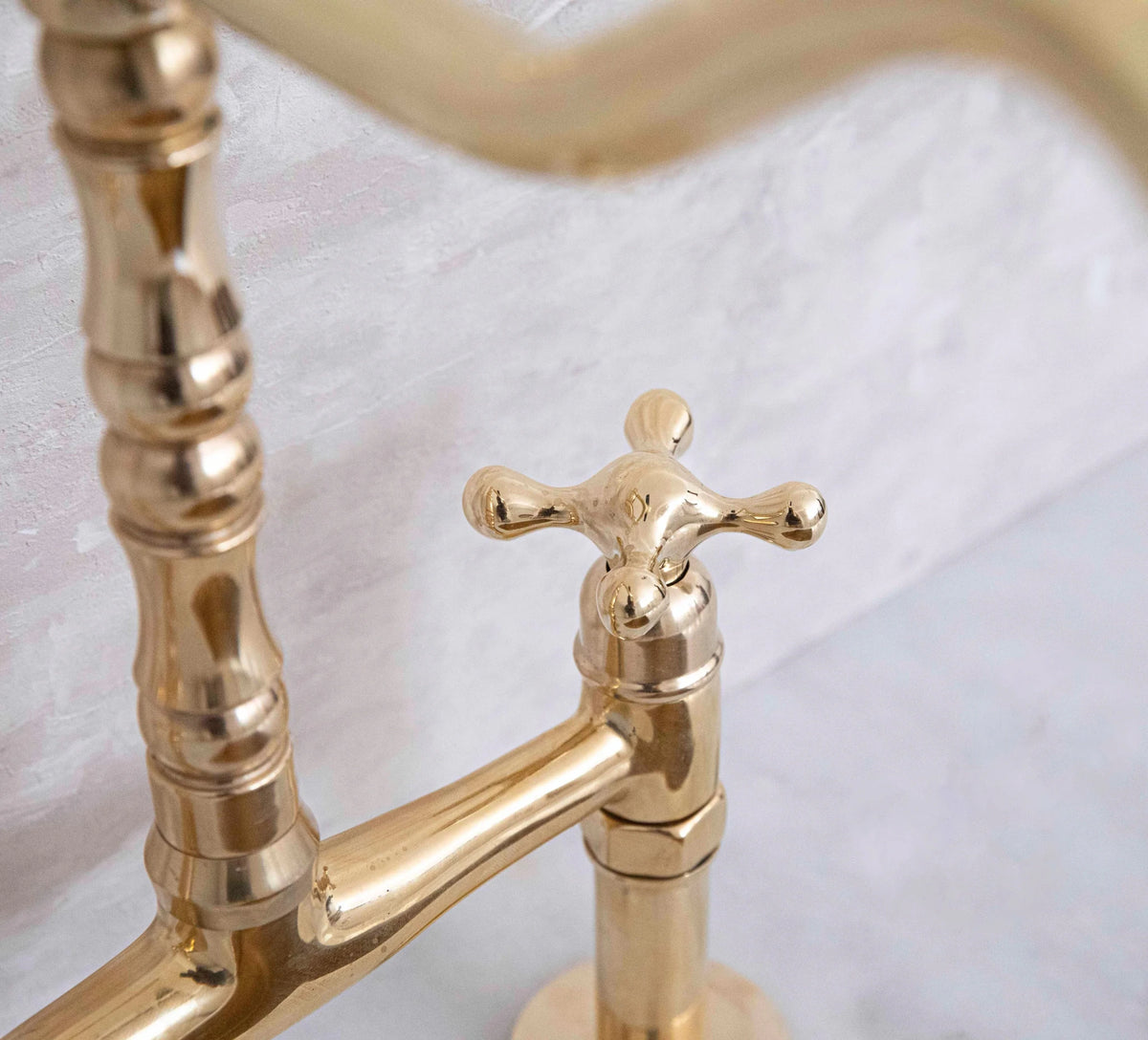Antique Solid Brass Bridge Faucet, Vintage Kitchen Sink Tap - handcrafted luxury Kitchen Faucets for kitchen and bathroom interiors by Brooklyn Brass