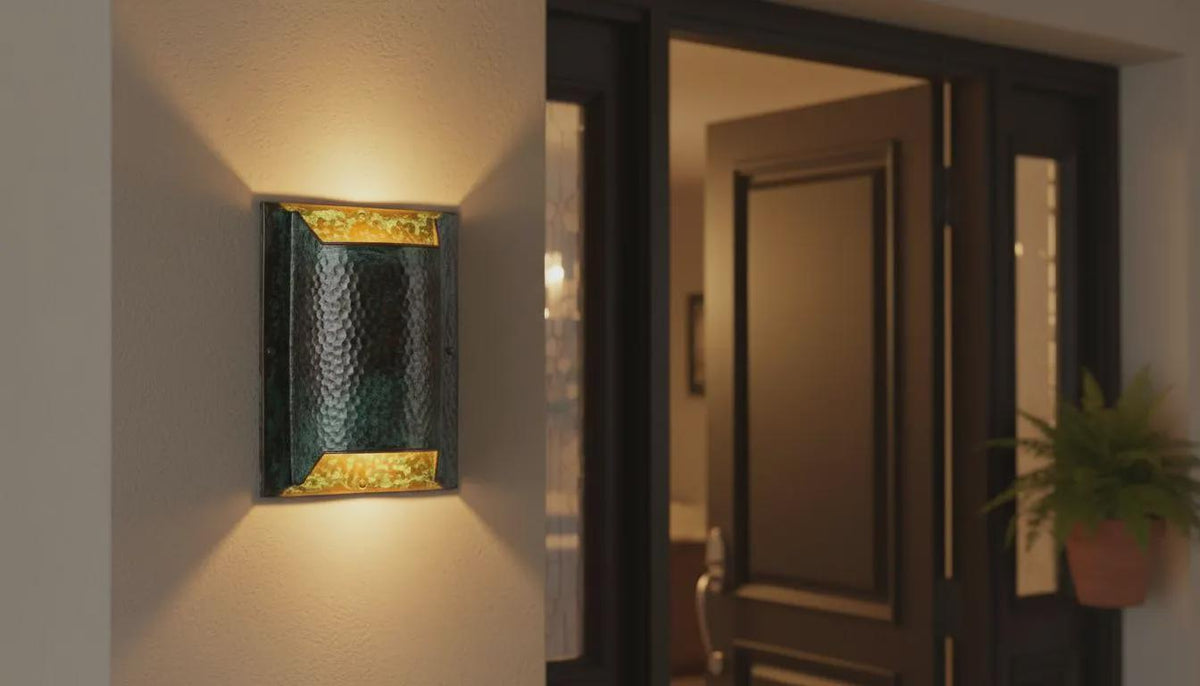 Artisan Copper Patina Wall Sconce: Farmhouse, Industrial, Modern Lighting - handcrafted luxury for kitchen and bathroom interiors by Brooklyn Brass