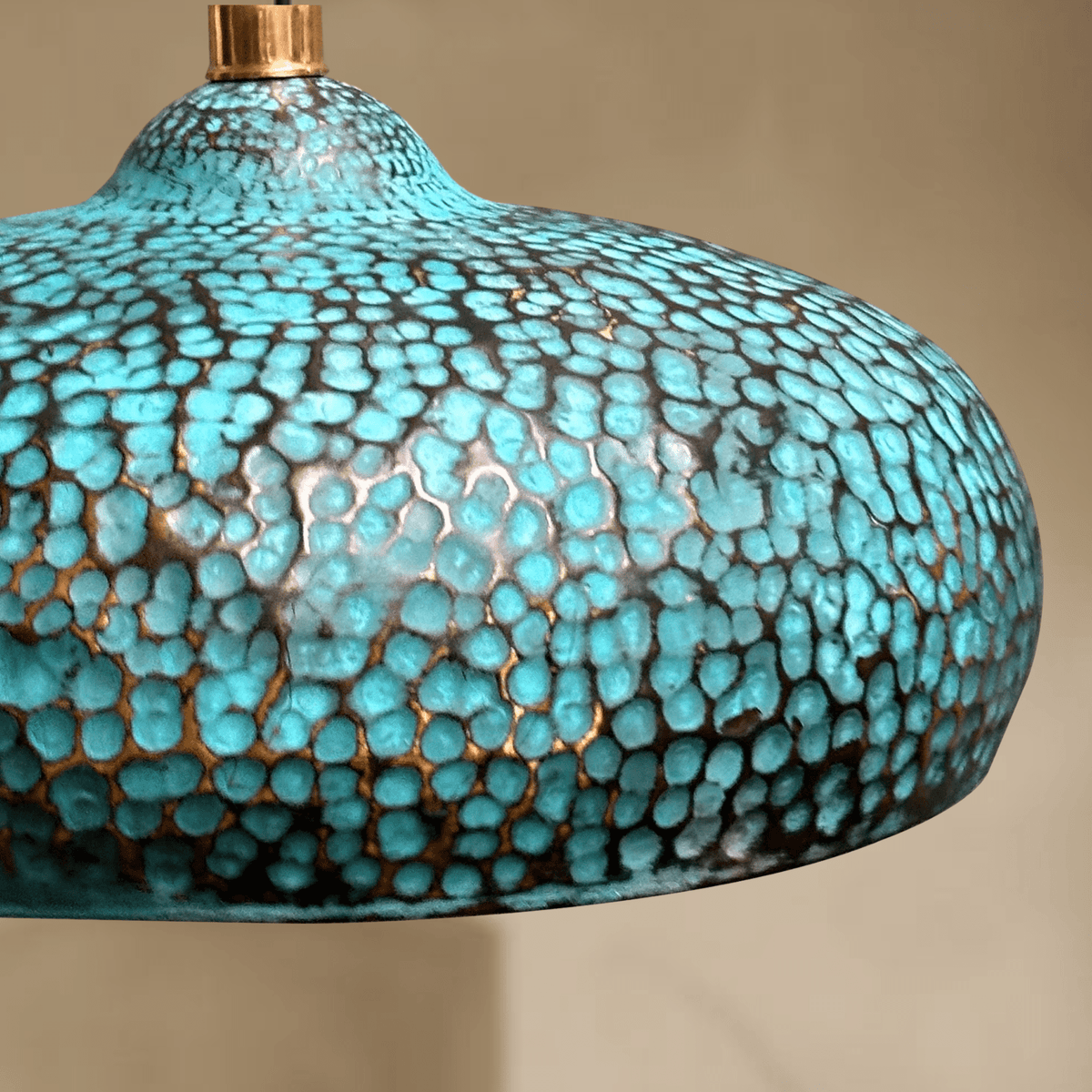 Blue Patina Brass Pendant Lights – Handcrafted Oxidized Dome Fixtures for Kitchen Islands - handcrafted luxury for kitchen and bathroom interiors by Brooklyn Brass